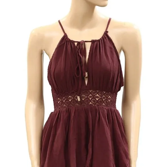 Free People Free-Est Whispering Waves Mini Dress Smocked Lace XS NWT 286326 - Picture 5 of 7